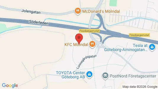 Kontorslokaler att hyra i Mölndal - kort over placeringen