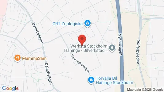 Industrilokaler att hyra i Haninge - kort over placeringen