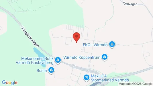 Industrilokaler att hyra i Värmdö - kort over placeringen
