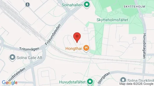 Kontorslokaler att hyra i Solna - kort over placeringen