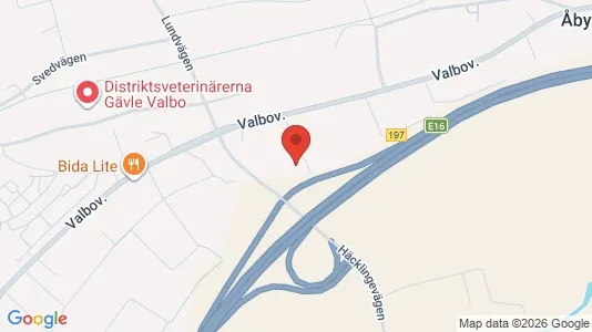Industrilokaler att hyra i Gävle - kort over placeringen