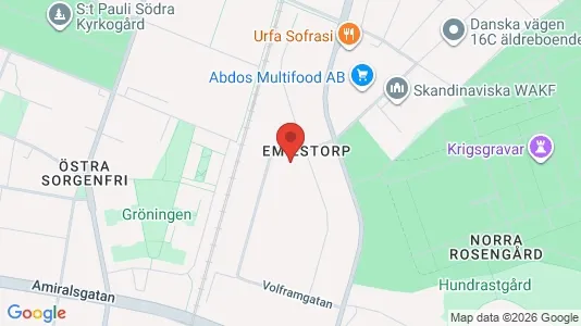 Industrilokaler att hyra i Rosengård - kort over placeringen