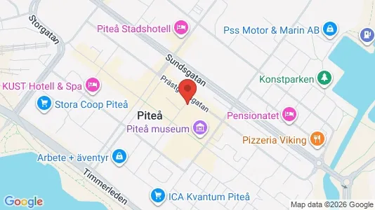Kontorslokaler att hyra i Piteå - kort over placeringen