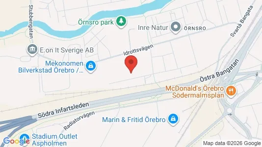 Kontorslokaler att hyra i Örebro - kort over placeringen