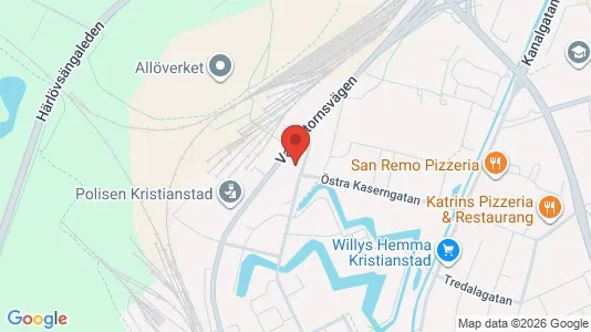 Kontorslokaler att hyra i Kristianstad - kort over placeringen