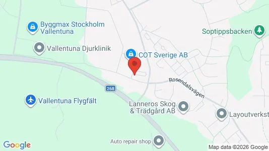 Kontorslokaler att hyra i Vallentuna - kort over placeringen