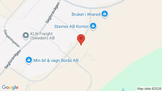 Industrilokaler att hyra i Borås - kort over placeringen