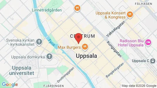 Kontorslokaler att hyra i Uppsala - kort over placeringen