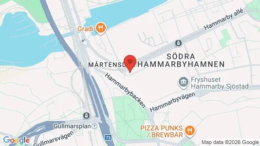 Kontorslokaler att hyra i Hammarbyhamnen - kort over placeringen