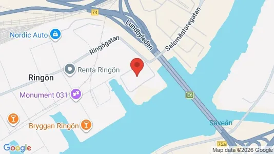 Industrilokaler att hyra i Lundby - kort over placeringen