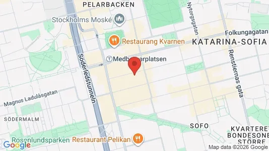 Kontorslokaler att hyra i Södermalm - kort over placeringen