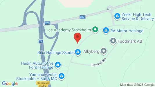 Industrilokaler att hyra i Haninge - kort over placeringen