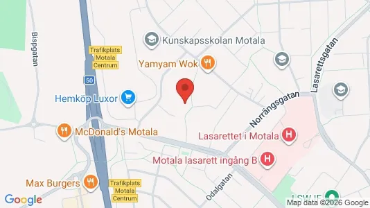Kontorslokaler att hyra i Motala - kort over placeringen