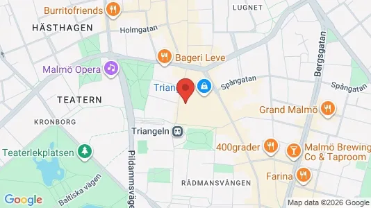 Kontorslokaler att hyra i Malmö Centrum - kort over placeringen