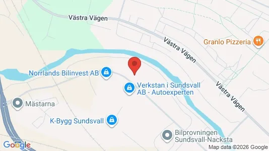 Kontorslokaler att hyra i Sundsvall - kort over placeringen