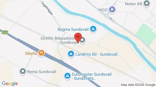 Kontorslokaler att hyra i Sundsvall - kort over placeringen