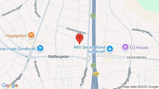 Kontorslokaler att hyra i Sundsvall - kort over placeringen