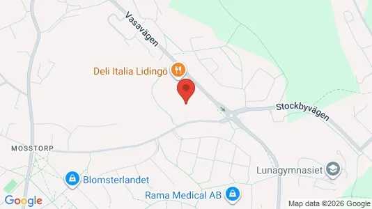 Lagerlokaler att hyra i Lidingö - kort over placeringen