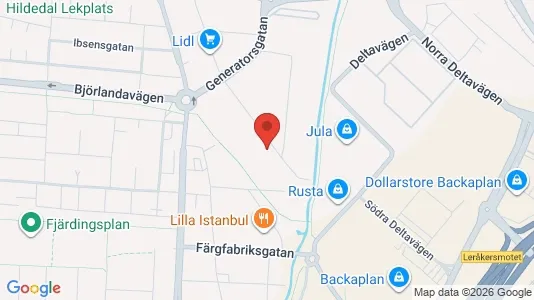 Industrilokaler att hyra i Lundby - kort over placeringen