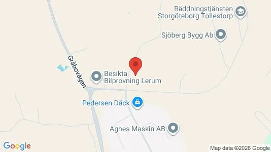 Industrilokaler att hyra i Lerum - kort over placeringen