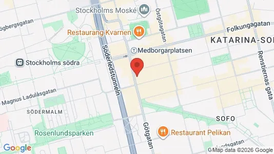 Kontorslokaler att hyra i Södermalm - kort over placeringen