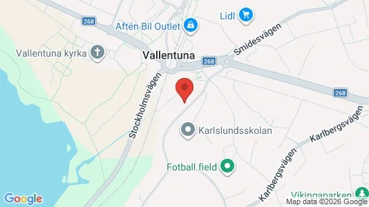 Kontorslokaler att hyra i Vallentuna - kort over placeringen