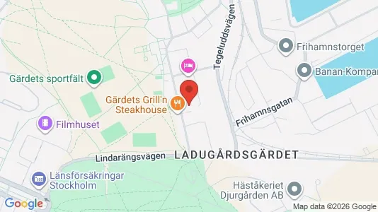 Kontorslokaler att hyra i Gärdet/Djurgården - kort over placeringen