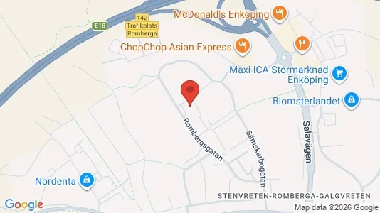 Kontorslokaler att hyra i Enköping - kort over placeringen