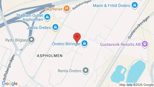Industrilokaler att hyra i Örebro - kort over placeringen