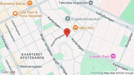 Kontorslokaler att hyra i Östermalm - kort over placeringen