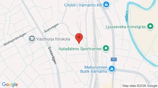 Industrilokaler att hyra i Värnamo - kort over placeringen