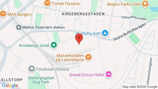 Industrilokaler att hyra i Kirseberg - kort over placeringen