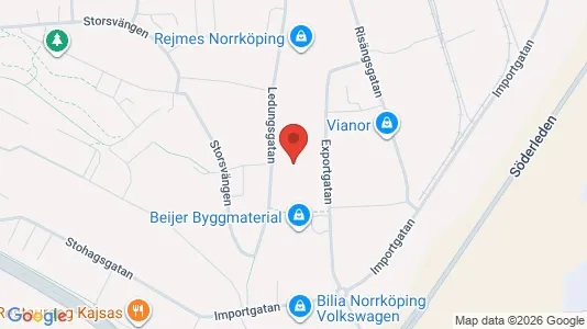 Kontorslokaler att hyra i Norrköping - kort over placeringen