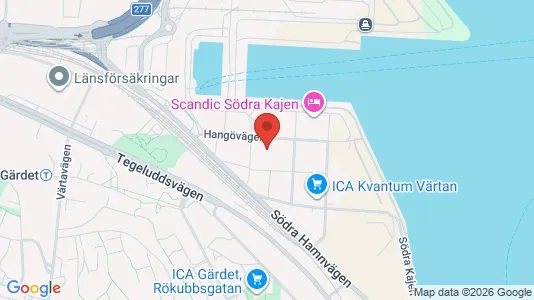 Kontorslokaler att hyra i Gärdet/Djurgården - kort over placeringen