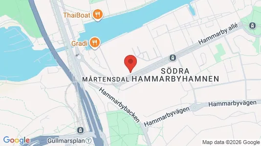 Kontorslokaler att hyra i Hammarbyhamnen - kort over placeringen