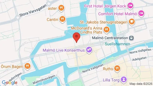 Kontorslokaler att hyra i Malmö Centrum - kort over placeringen