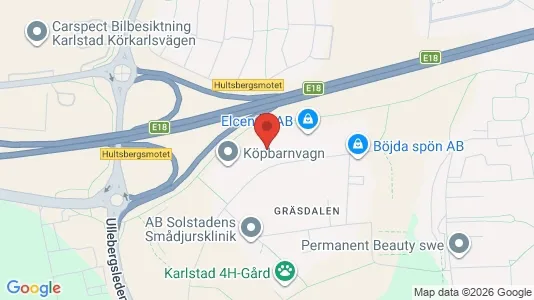 Kontorslokaler att hyra i Karlstad - kort over placeringen