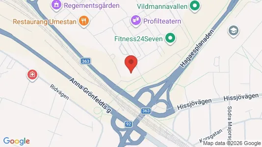 Kontorslokaler att hyra i Umeå - kort over placeringen