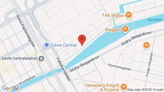 Kontorslokaler att hyra i Gävle - kort over placeringen