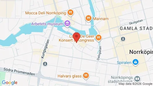Kontorslokaler att hyra i Norrköping - kort over placeringen
