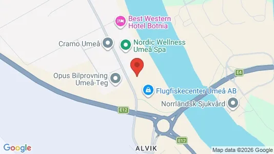 Kontorslokaler att hyra i Umeå - kort over placeringen