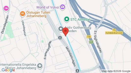 Kontorslokaler att hyra i Johanneberg - kort over placeringen