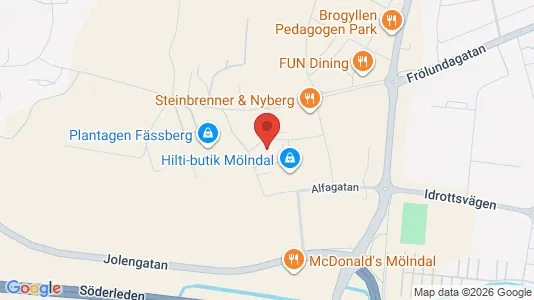 Kontorslokaler att hyra i Mölndal - kort over placeringen