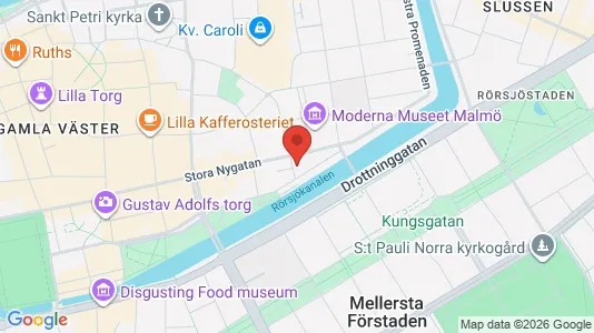 Kontorslokaler att hyra i Malmö Centrum - kort over placeringen
