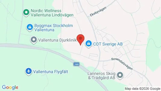 Industrilokaler att hyra i Vallentuna - kort over placeringen