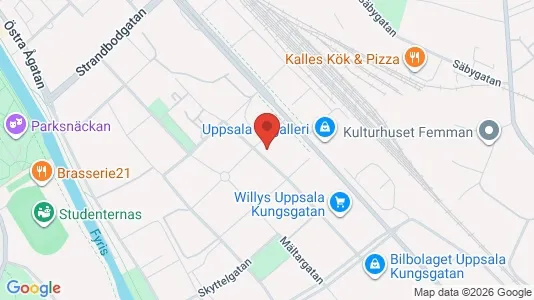 Kontorslokaler att hyra i Uppsala - kort over placeringen