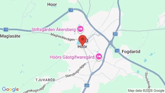 Butikslokaler att hyra i Höör - kort over placeringen