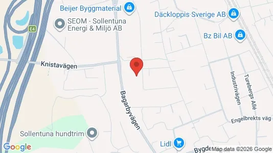 Kontorslokaler att hyra i Sollentuna - kort over placeringen