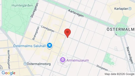 Kontorslokaler att hyra i Östermalm - kort over placeringen