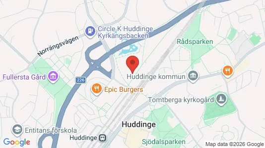 Kontorslokaler att hyra i Huddinge - kort over placeringen